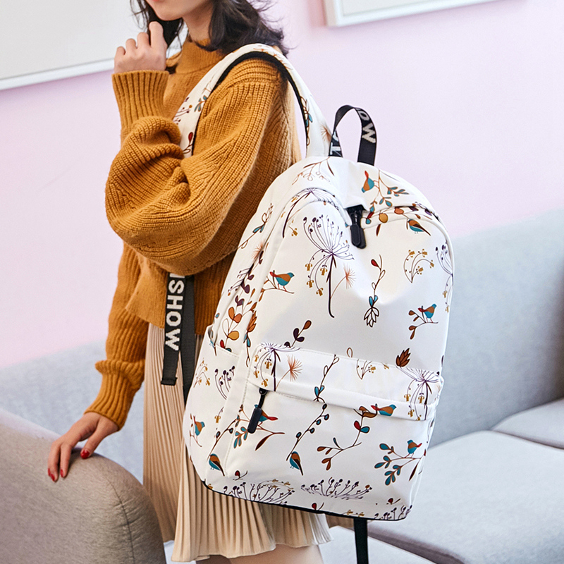 lässig Wasserdichte Frauen Rucksack Blume Druck Mädchen Hochschule Laptop Bookbags Dame Reise Bagpack
