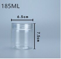 Botellas Vacías pequeñas de plástico transparente para alimentos, envases de condimentos, tarro transparente, almacenamiento para el hogar, 100ML, 150ML, 50 unidades: 185ML 50PCS