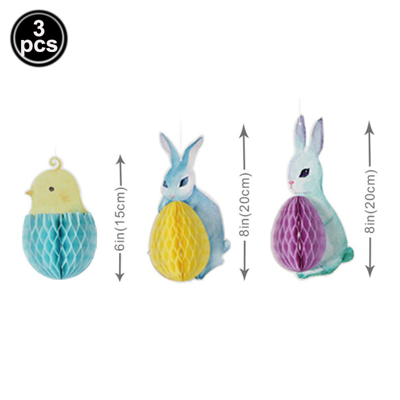 Easter Hanging Swirl Decorations Ceiling Hanging decor Easter Bunny Eggs Chick Carrot for Home Office School Easter Party decor: AE