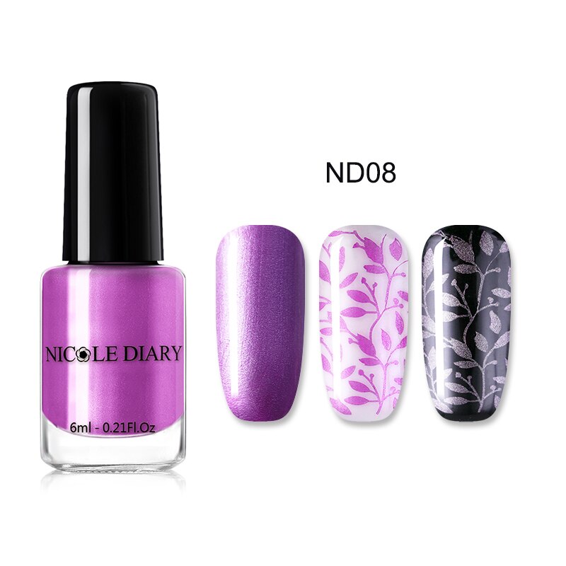 Nicole Dagboek 6 Ml Metallic Stempelen Nagellak Nail Kleur Print Nail Art Shimmer Diy Nail Art Varnish