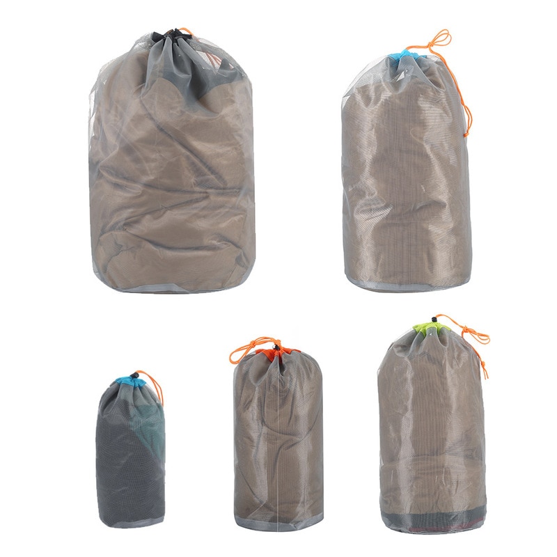 1pc Wäsche Outdoor Tasche Ultraleicht Mesh Zeug Sack Camping Sport Kordelzug Lagerung Tasche Wandern Werkzeuge Klettern Kordelzug