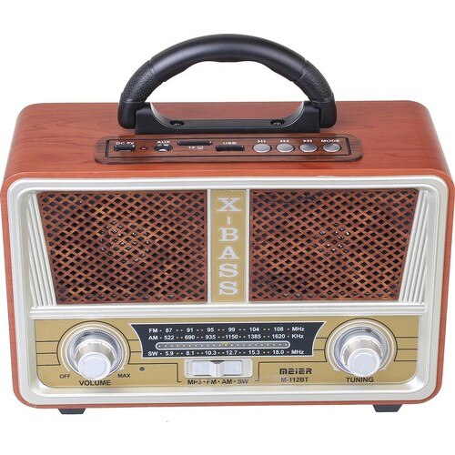 Meier – panier intelligent Radio nostalgique Rechargeable M-112BT, USB/SD/MP3/Bluetooth, et structure Portable