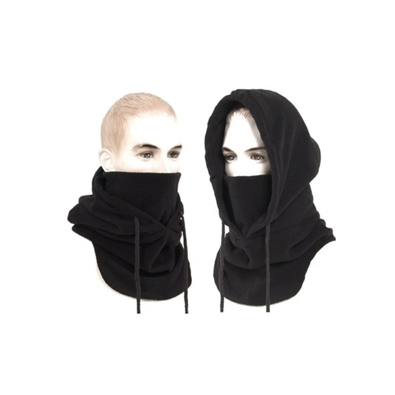 Dobbeltbrugs ski vinterhatte til mænd kvinder hætte kasket justerbar sort fleece plys hat termisk balaclava hovedbeklædning vindtæt