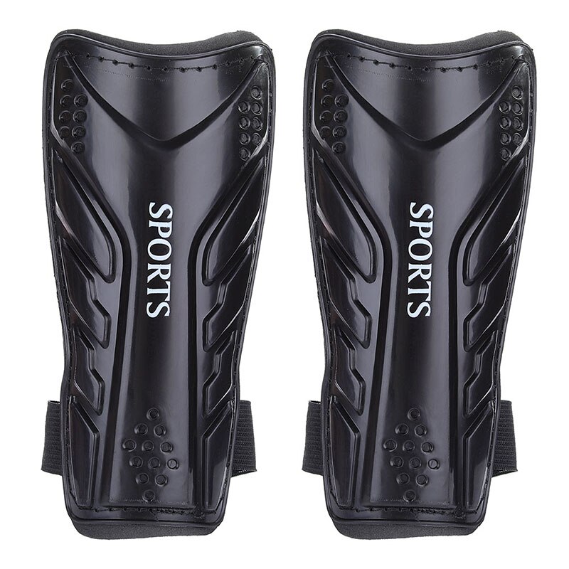 1 par de fútbol Shin guardias almohadillas de fútbol Shin guardia adulto rodilla calcetines para adultos/niños fútbol Shin Pads: BK