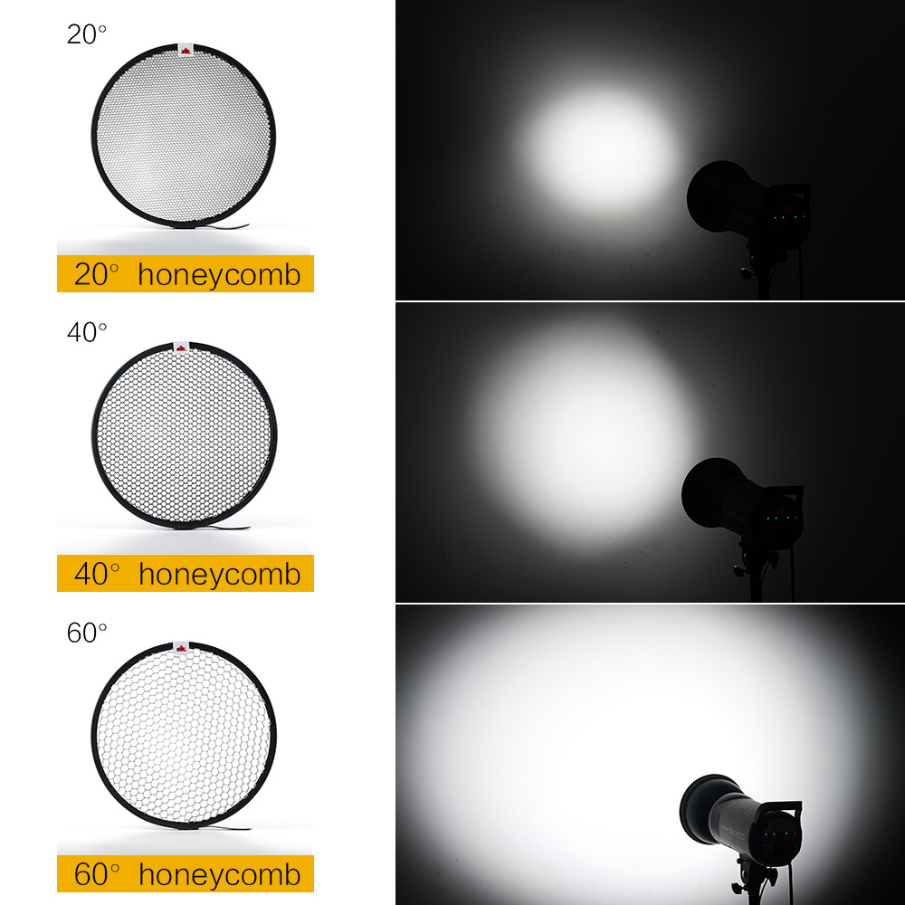 7" Bowens Mount Standard Reflector Diffuser Lamp Shade Dish + Honeycomb Grid for photography Studio Flash Strobe light