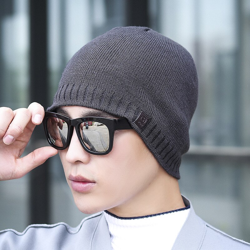 Gorro de lana merina australiana para hombre, gorro ligero y cálido con Calavera, 100%: Dark Gray