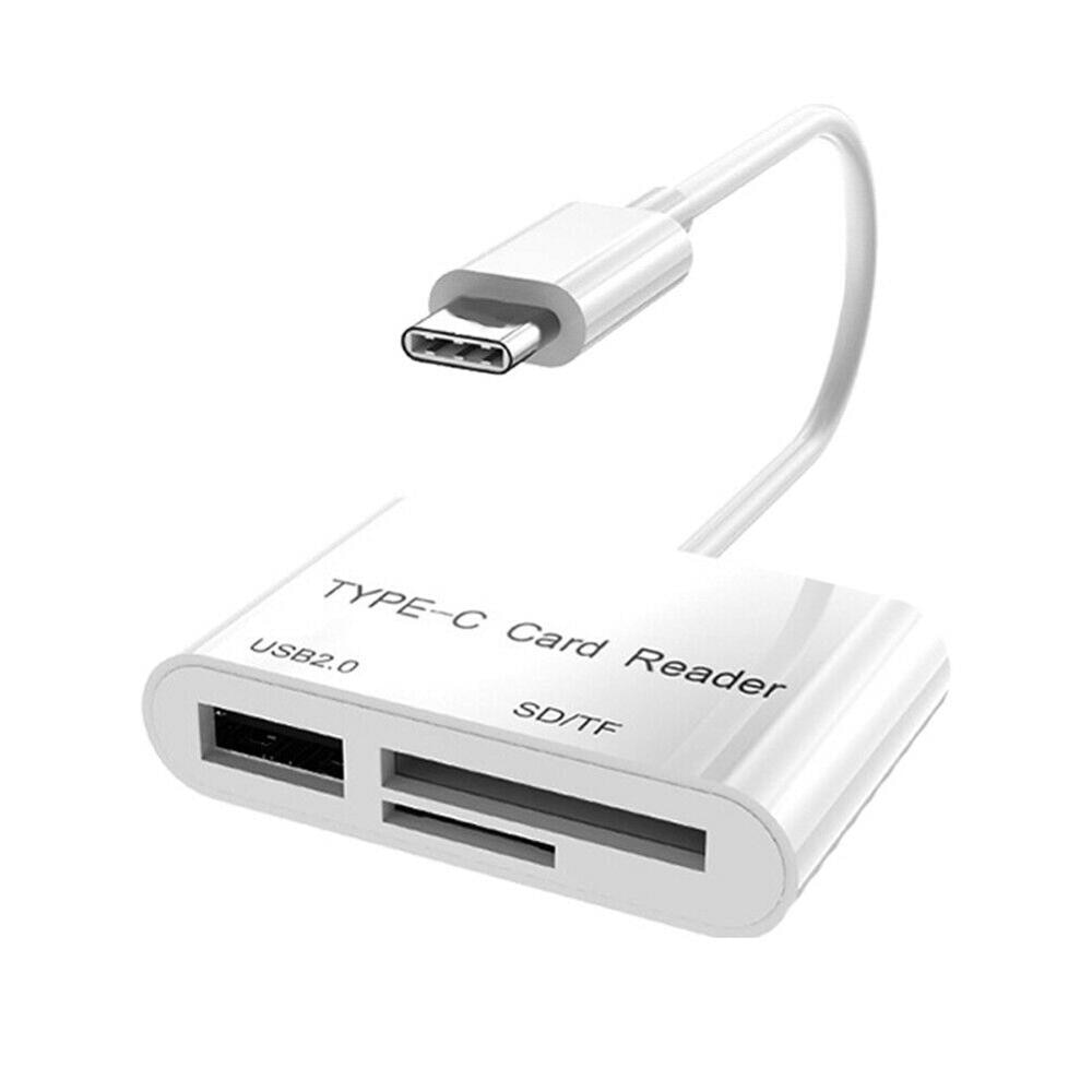 3 In 1 Type C Naar Usb/Sd/Tf Geheugenkaartlezer Otg Hub Adapter Voor Macbook Pro