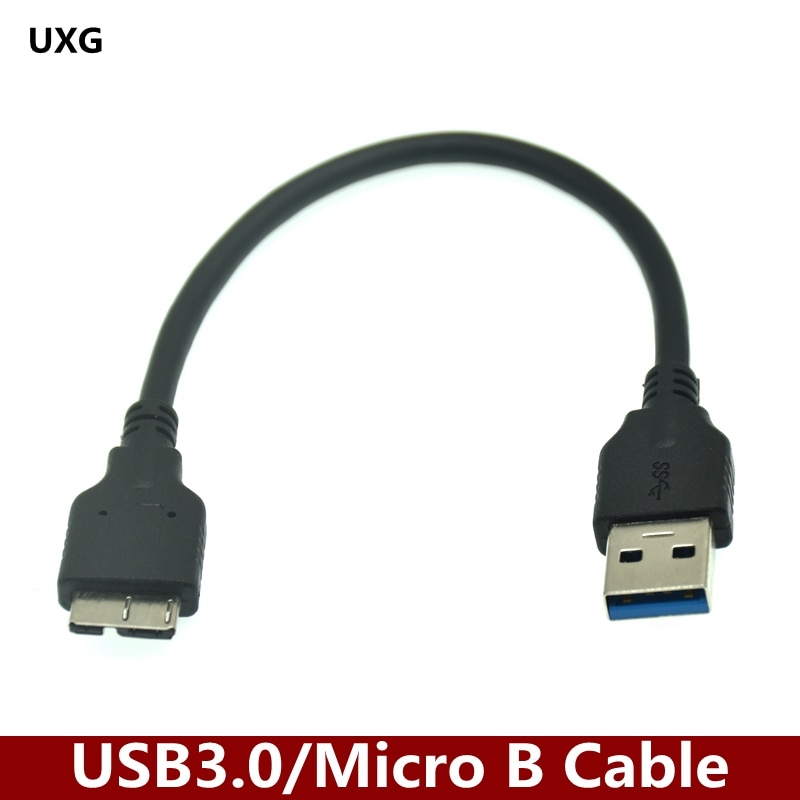 Short 10cm 5Gbps USB 3.0 A Male To Micro B Male Plug 10 Pin High Speed Adapter Converter Data Cable Cord Black 20cm 30cm 50cm