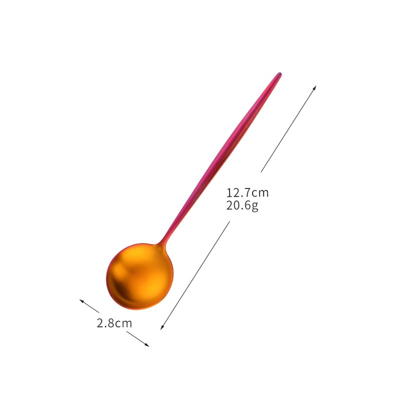 4 stk / mye 18/0 rustfritt stål ts spiseskje bestikk sett mini kaffeskje bestikk sett er teskjeer middag te skjeer sett: 4 regnbue nr. .3