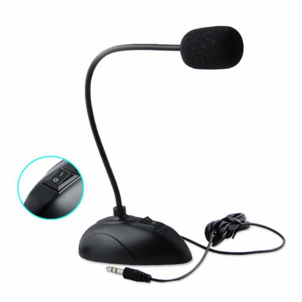 Flexible Desktop Microphone Mini Studio Speech Microphone 3.5mm Plug Gooseneck Mic Wired Microphone for Computer PC Notebook