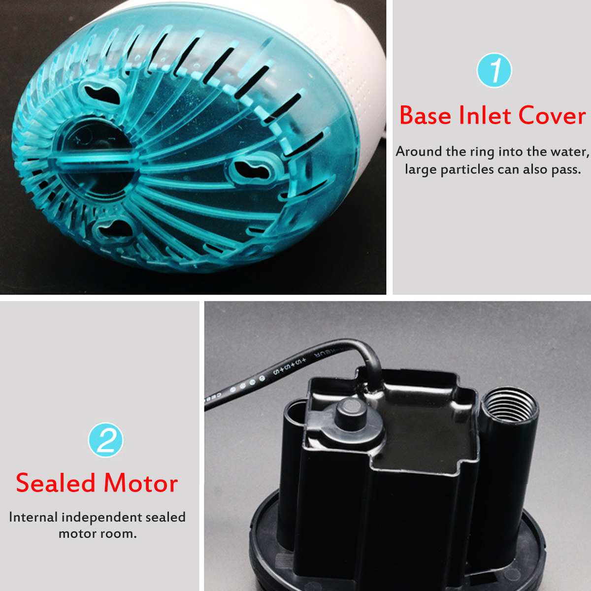 12-90W Ultra-Quiet Submersible Water Fountain Pump Filter Fish Pond Aquarium Water Pump Tank Fountain