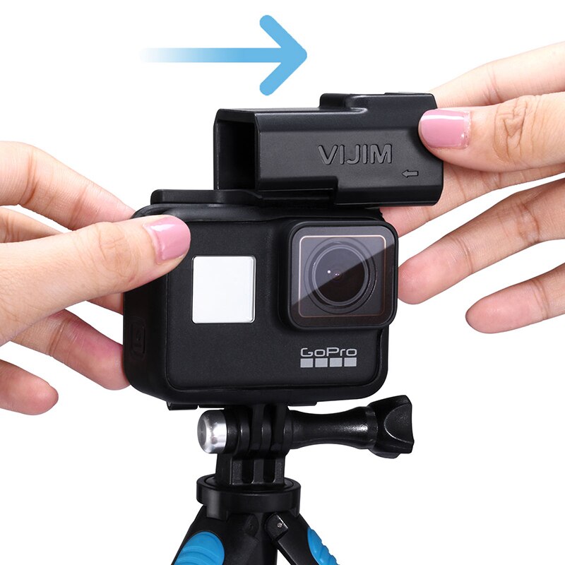 ULANZI V2 Original Vlog Gopro Adapter Case for GoPro Hero 7 6 5 Plastic Housing with Extend Microphone Port Cold Shoe Mount