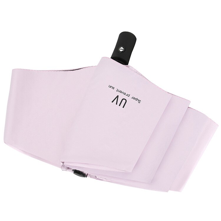 Automatiskt hopfällbart paraply miniparaply vindtätt anti-uv-skydd 3 hopfällbart paraply bärbart resregn paraply: Med knappar rosa