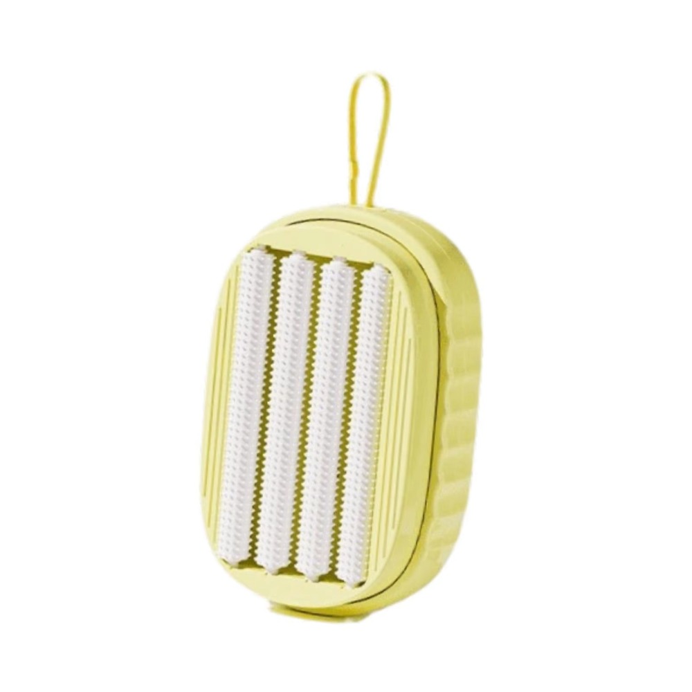 Multifunctionele kledingborstel met zeepdispenser, vloeibare zeepdispenser, wasborstel voor ondergoed, draagbare badkamerreiniger: Legergroen