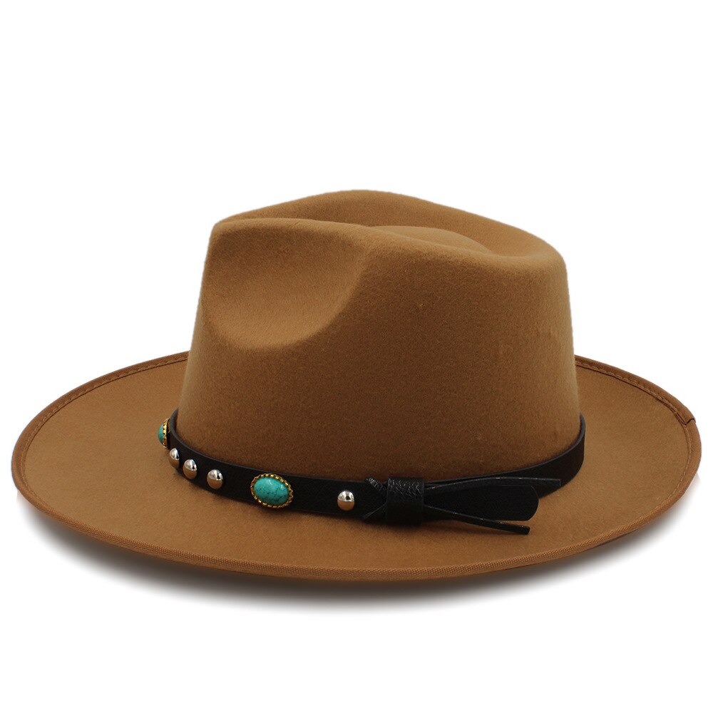 Sombrero Fedora de fieltro para mujer a la , Sombrero de otoño para mujer, Sombrero de estilo Jazz, Sombrero de señora, Reina, Sombrero Fascinator para papá, cinturón Punk