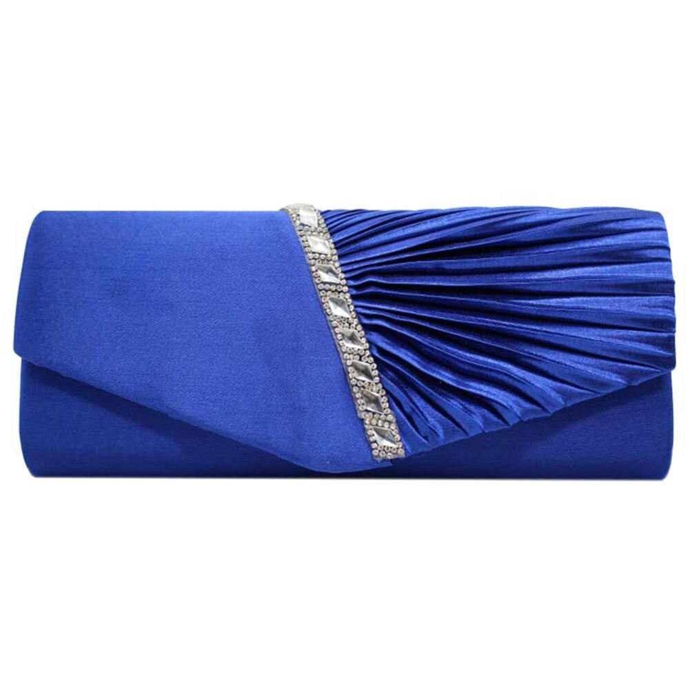 Dames diamanten ruche feest gala bruids avond envelop clutch tas