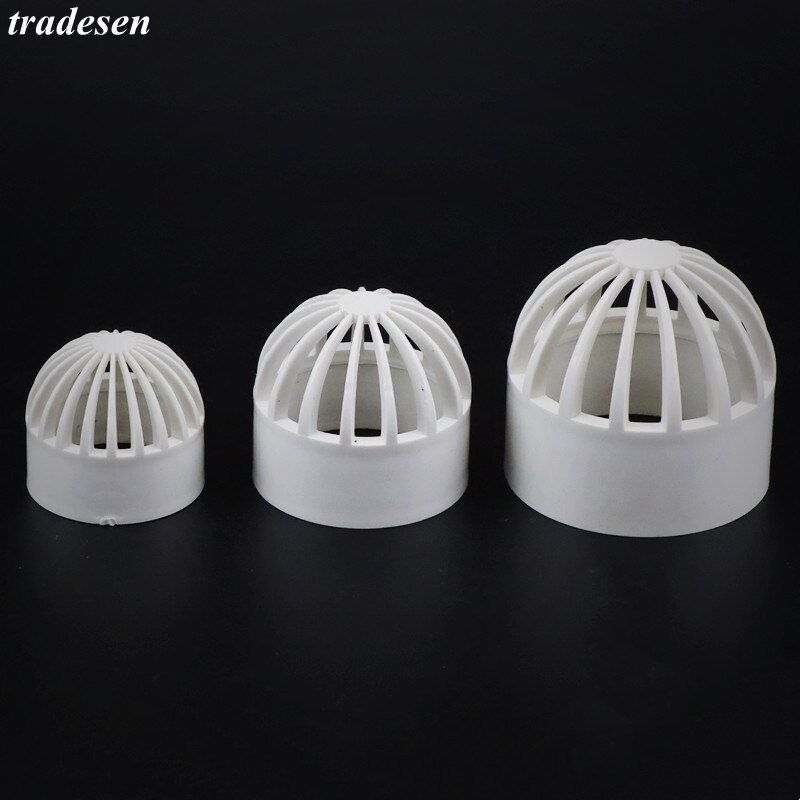 2-5Pcs I.D20-110mm PVC Vent Cap Filter Isolation Screen Water Tank Permeable Joint Aquarium Seafood Pool Overflow Pipe Fittings