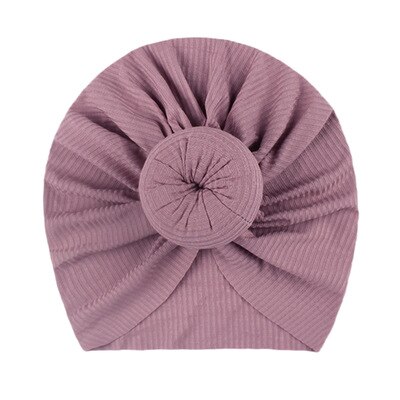Neugeborenen Baby Stricken Hut mit Donuts Bogen Infant Krankenhaus Hut Baby Warm Beanie Bögen für Headwear Strick Headwrap Turban: Taro purple
