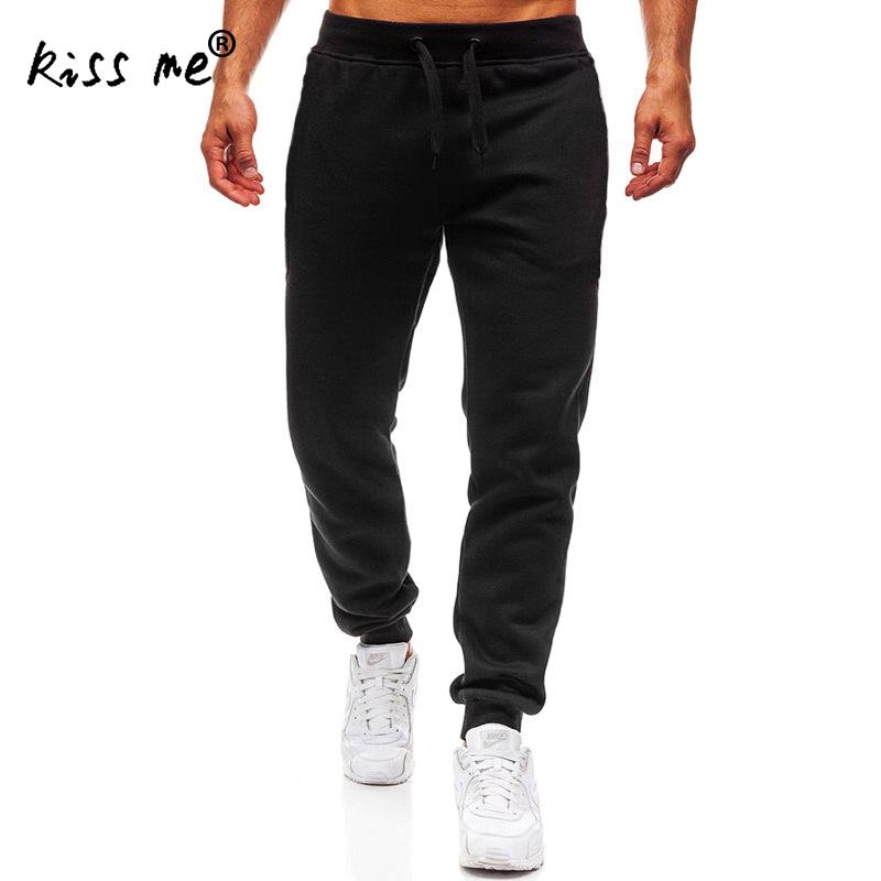 Bomuld herre sportsbukser løse løbebukser løse gym shorts løbe fitness bukser herre åndbar solid sportstøj: Sort / L