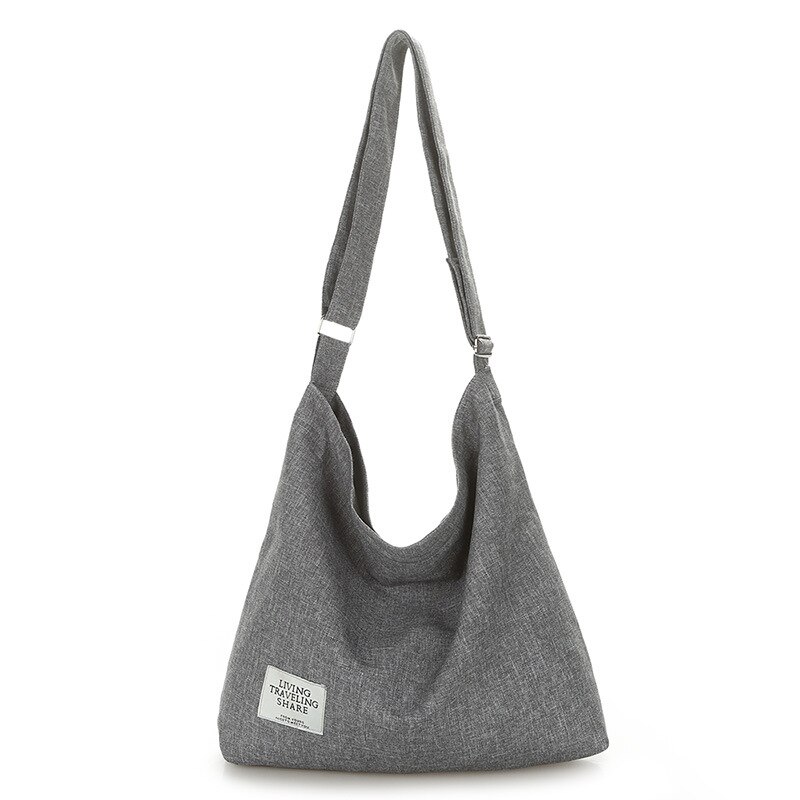 Borsa a tracolla in tela di grandi dimensioni retrò da donna borsa a tracolla Hobo capiente borsa a tracolla borsa a tracolla Casual per lavoro, spiaggia: Grey