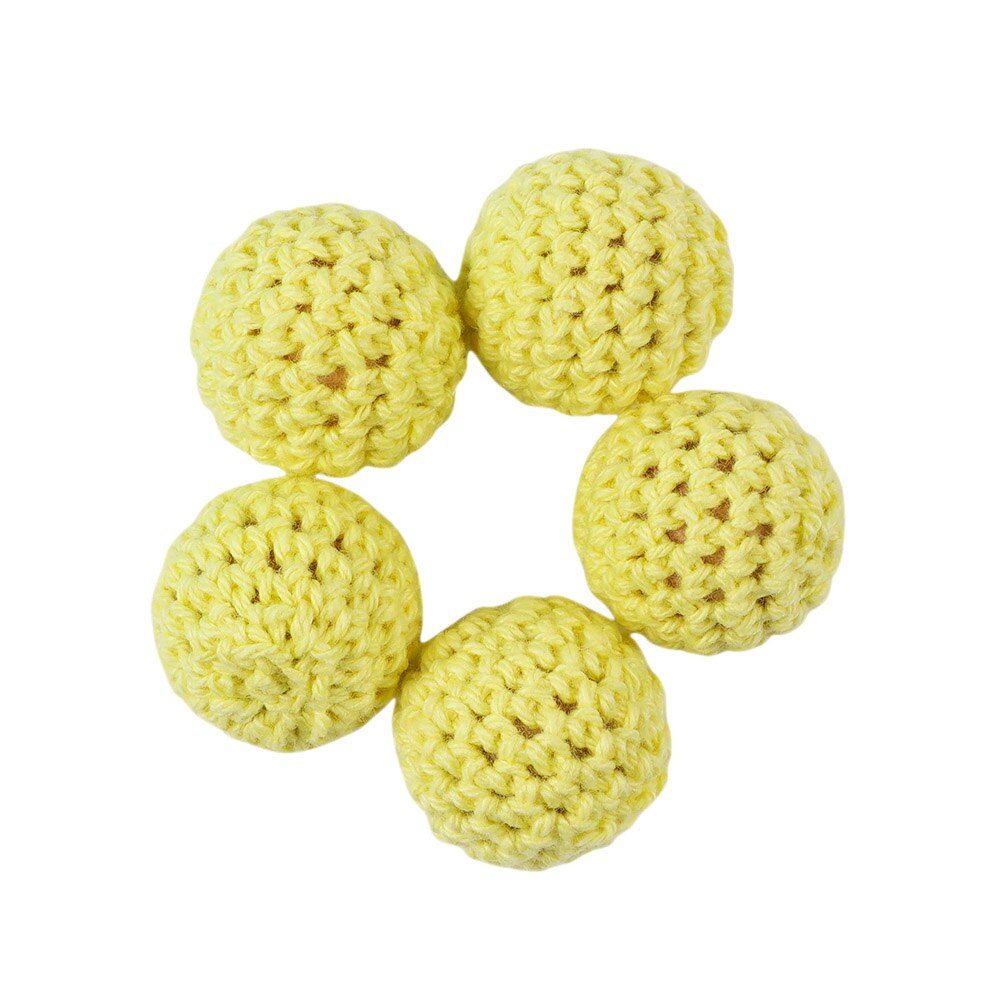 10 stücke holz Häkeln Perlen Ungiftig DIY Baby Zahnen Schmuck Halskette Anhänger Baby Beißring Spielzeug Natürliche Holz Perlen 20MM: 27