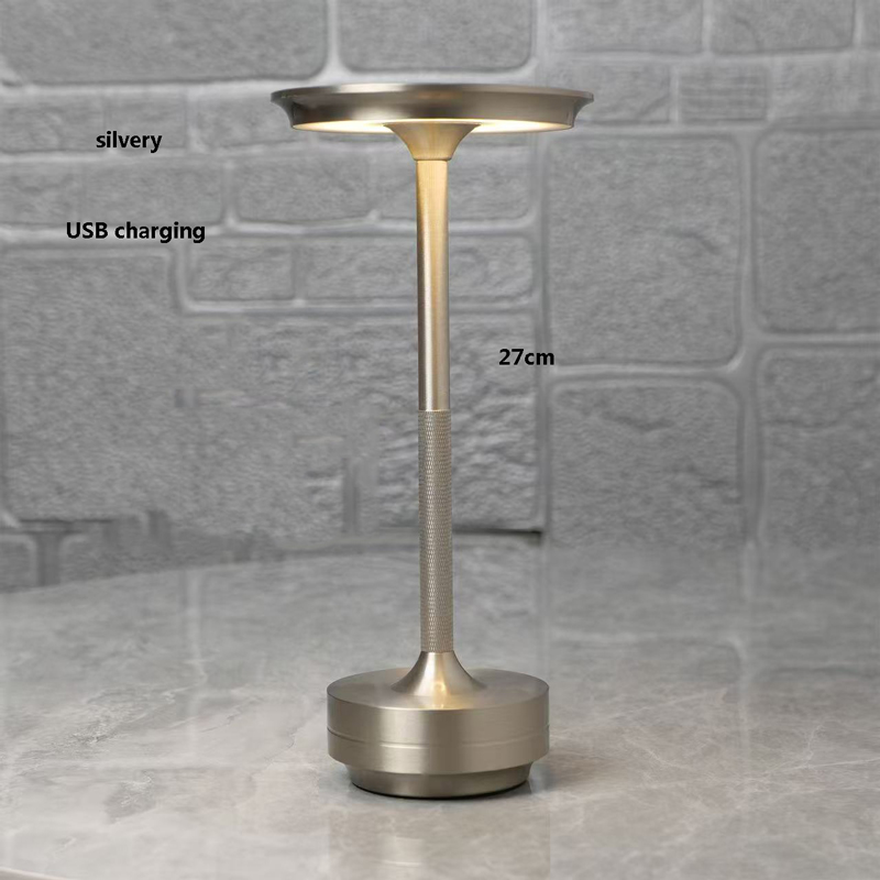 USB oplaadbare tafellamp, aluminium restaurantbar tafellamp, dimmende sfeer aanraakschakelaar, decoratieve draagbare tafellamp: 9 W