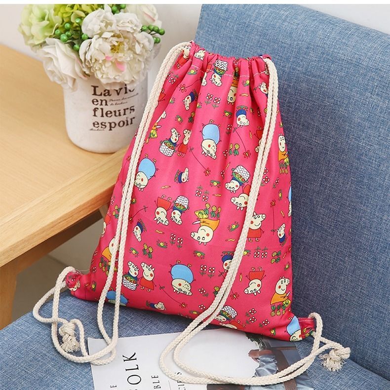 Portable Drawstring bags Girls Shoes Bags Women Cotton Travel Pouch Storage Clothes handbag Makeup bags: Fly pig