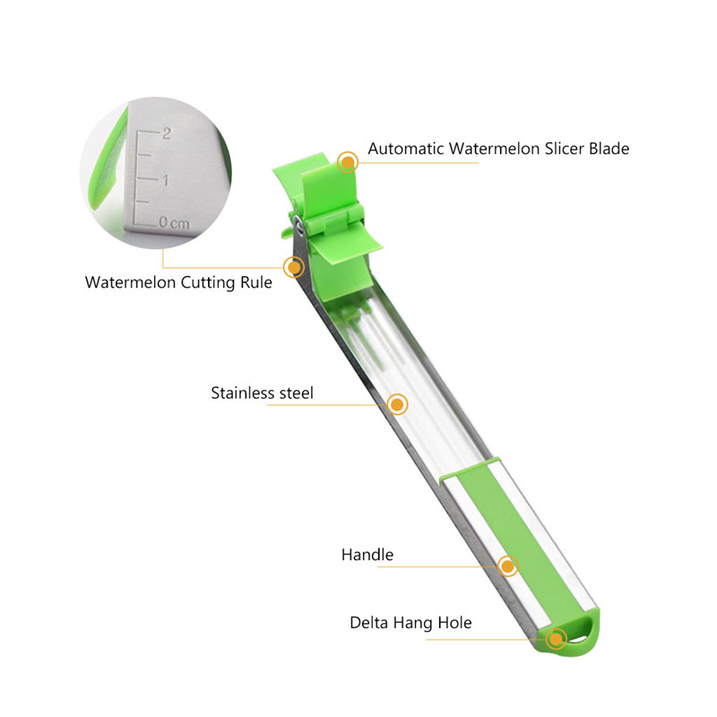 Watermelon Slicer Cutter Tongs Corer Fruit Melon Stainless Steel Tools Watermelon Cut Refreshing Watermelon Cubes Kitchen