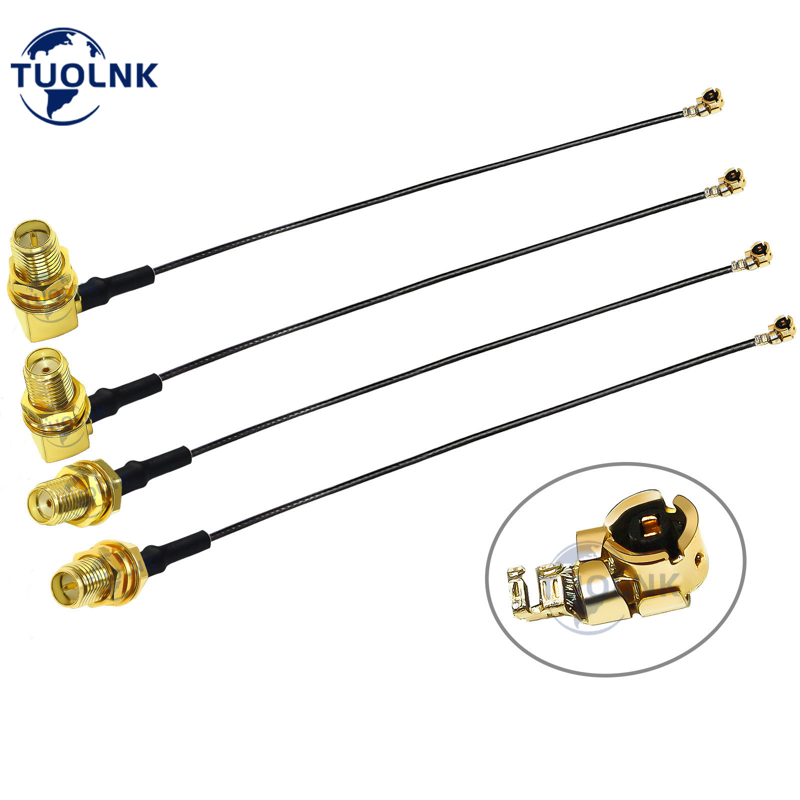 IPX 1.13 Cable SMA Female Connector to UFL/U.FL/IPX/ Low Loss Cable IPX to (RP)SMA Pigtail WiFi Antenna Extension Cable