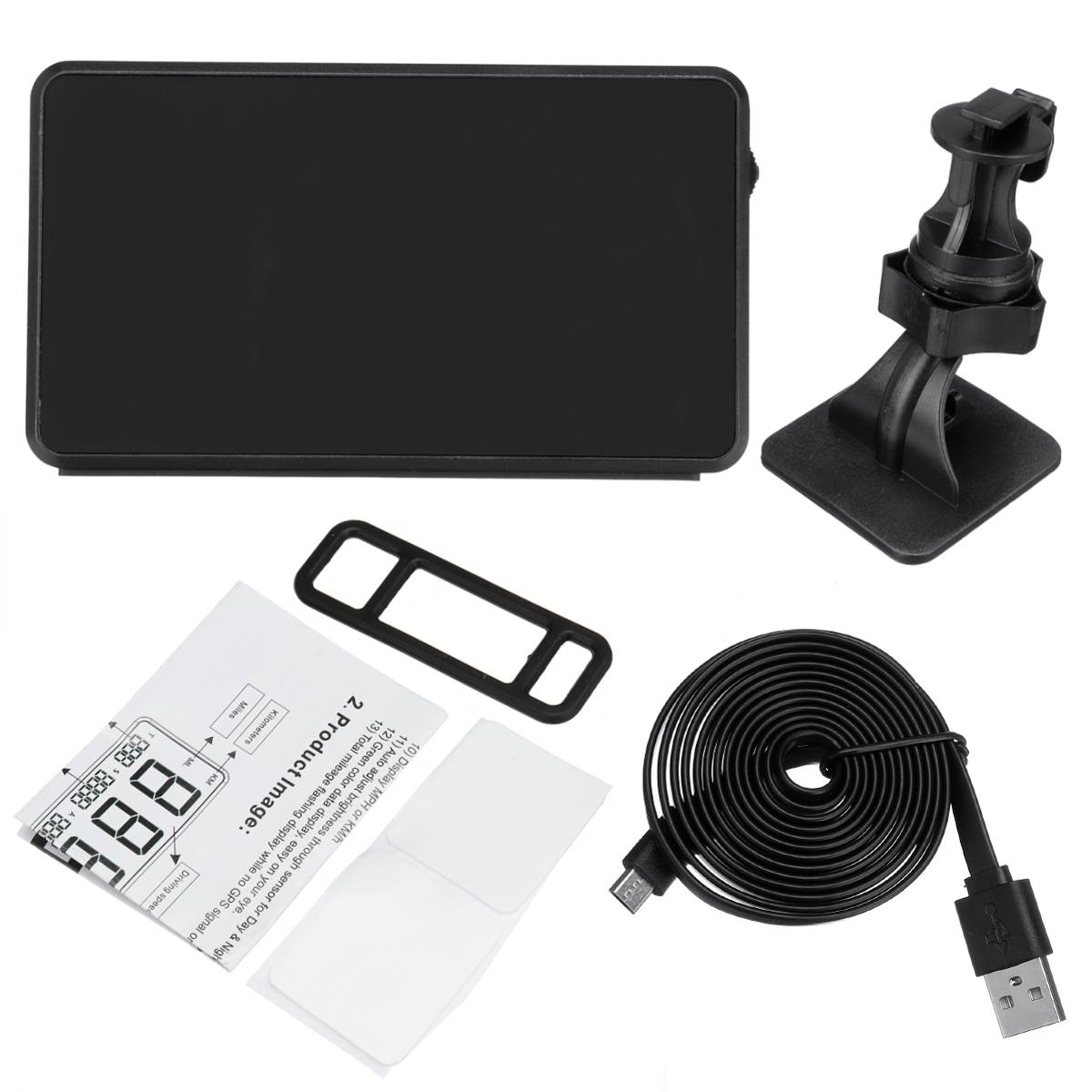 Universal Car HUD GPS Digital Speedometer Head-up Display Overspeed MPH KM/H Warning Alarm For Truck Motorcycle HUD Speedometer