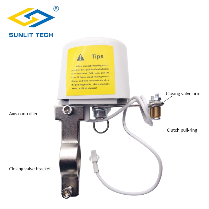 WZ803 Water Leaking Sensor with Automatical Shut Off DN15 Manipulator Valve Water Flood Overflow Detector Russian