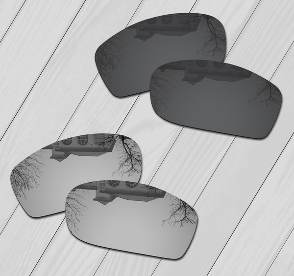 E.o.s Gepolariseerde Verbeterde Vervanging Lenzen Voor Oakley Fives Squared Zonnebril-Meerdere Keuze: Black-Silver