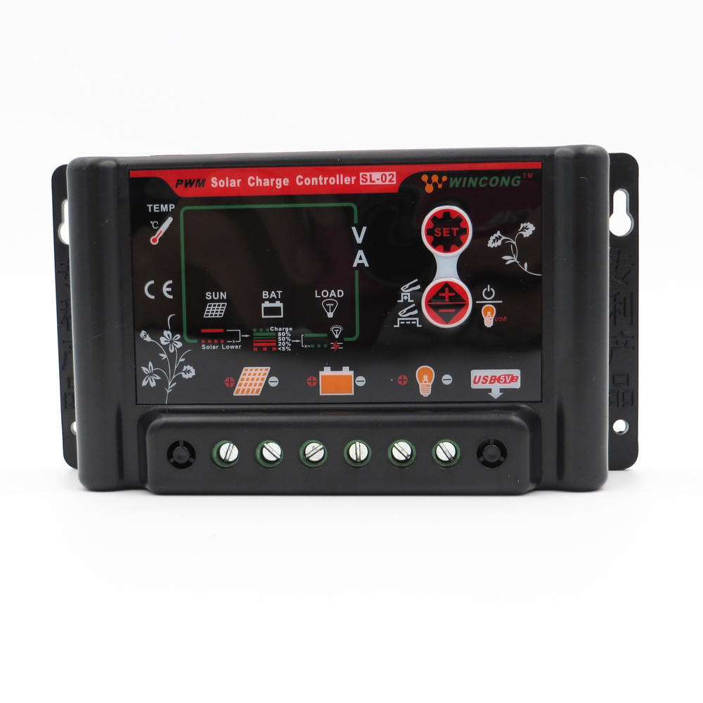 Laadregelaar 30A 20A 10A 12V 24V Auto Intelligentie Home System Regulator SL02B Wincong Batterij Li-Ion Ni-Mh LiFePO4