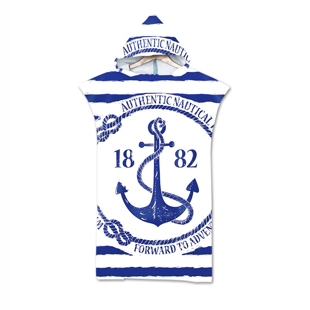 Banho de âncora toalha de praia com capuz microfibra com capuz roupão toalha poncho natação praia surf mulher roupão beachwear