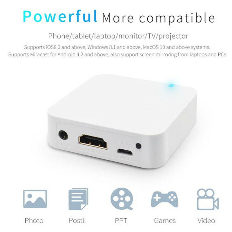 Weiß Auto WiFi Anzeige Miracast Kasten Spiegel Verknüpfung Adapter für luftspiel DLNA Android iOS