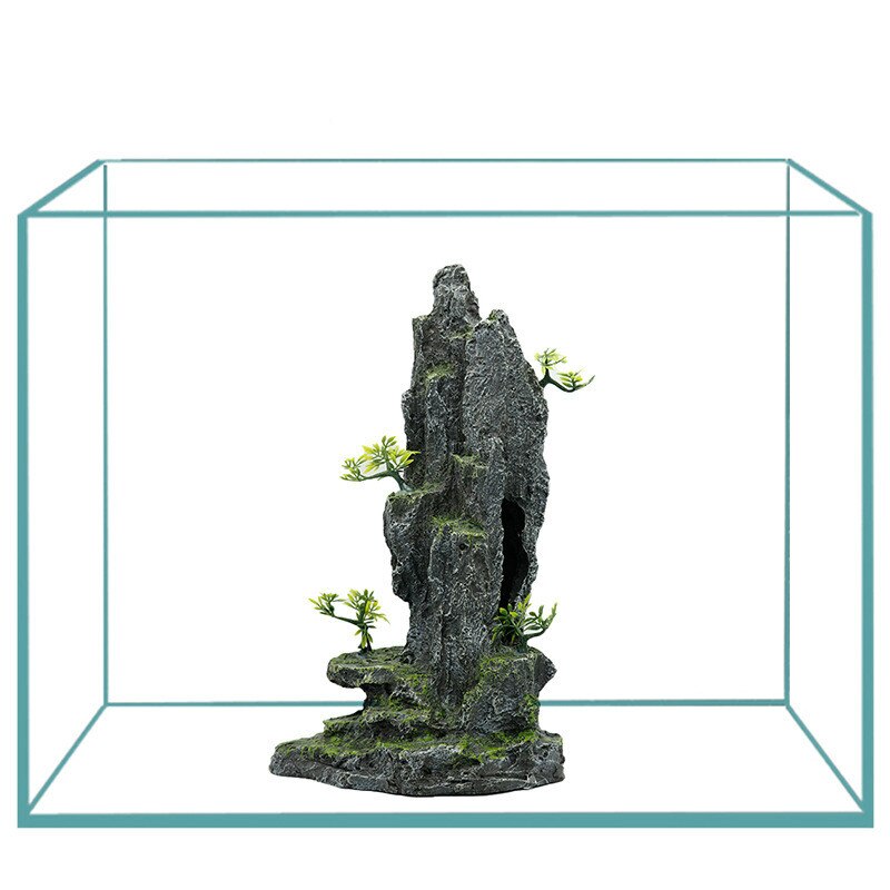 Super Large Aquarium Rockery Decoration Fish Tank Landscaping Artificial Resin Ornament Decor Aquascape Background Accessories