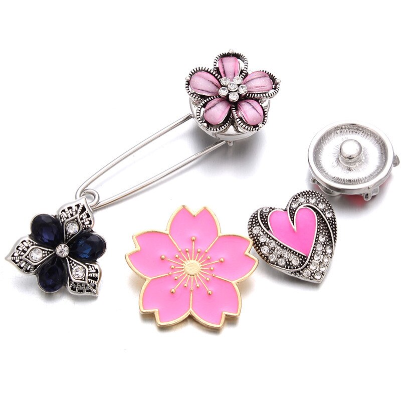 Snap Sieraden Trendy Snap Charm Broche Fit 18 Mm Metalen Bedels Knop Snaps Diy Sieraden Fitting ZI044