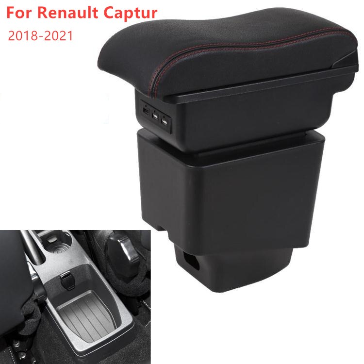 Armrest Box for Renault Captur Kaptur Leather Arm Rest Center Console Storage USB Car Accessory