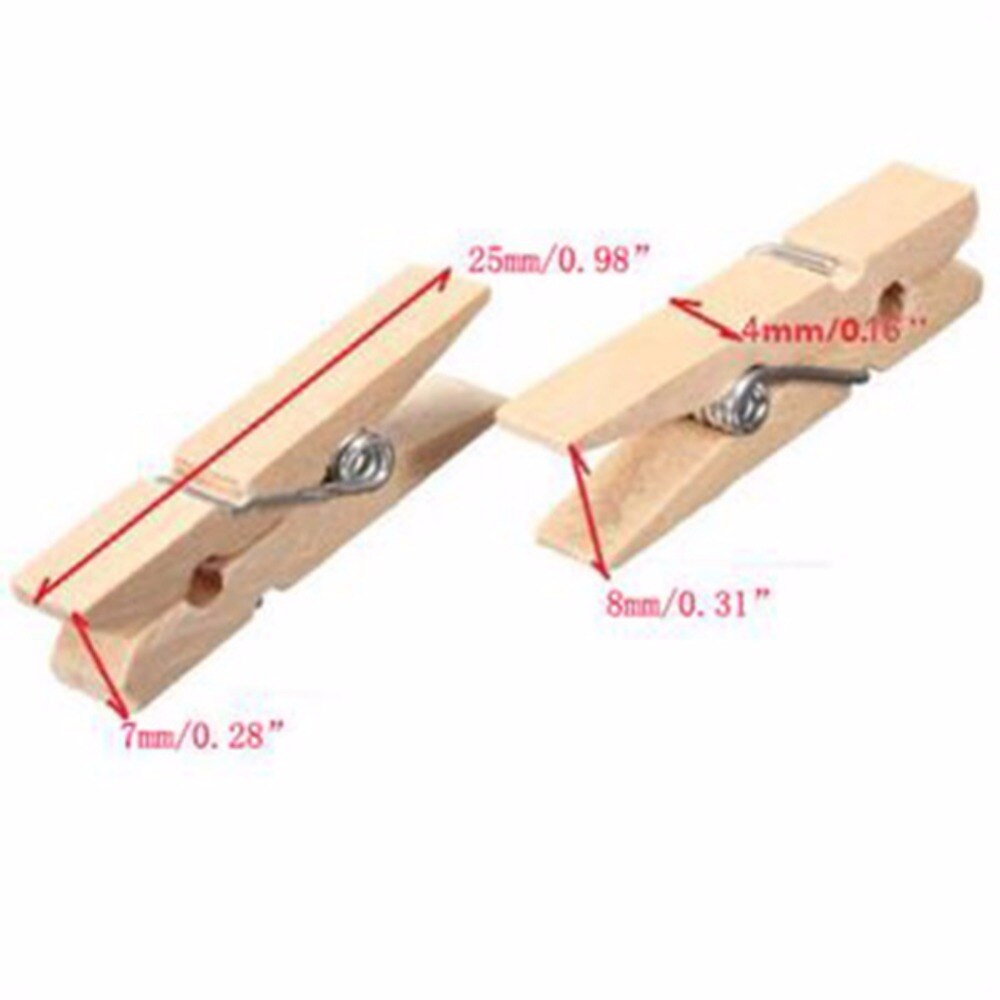 Cute Wood Clothespins Wooden Laundry Clothes Pins Photo Paper Peg Clip 50PCS