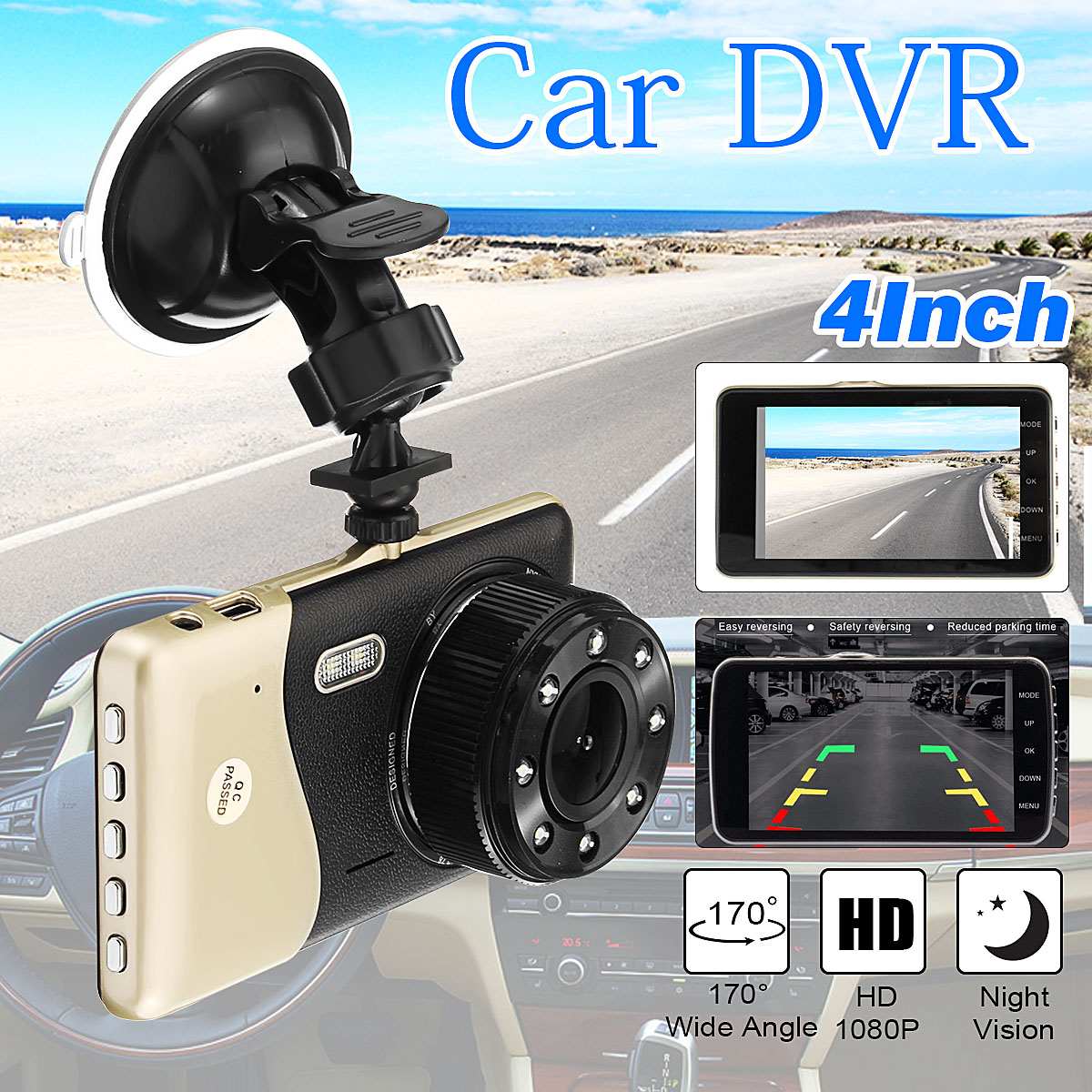 Dash Cam Dvr Auto Recorder Dash Camera Dual Dvr Camera Video Auto Camera 4 "Cyclus Opname Nachtzicht G-Sensor Dash Cam