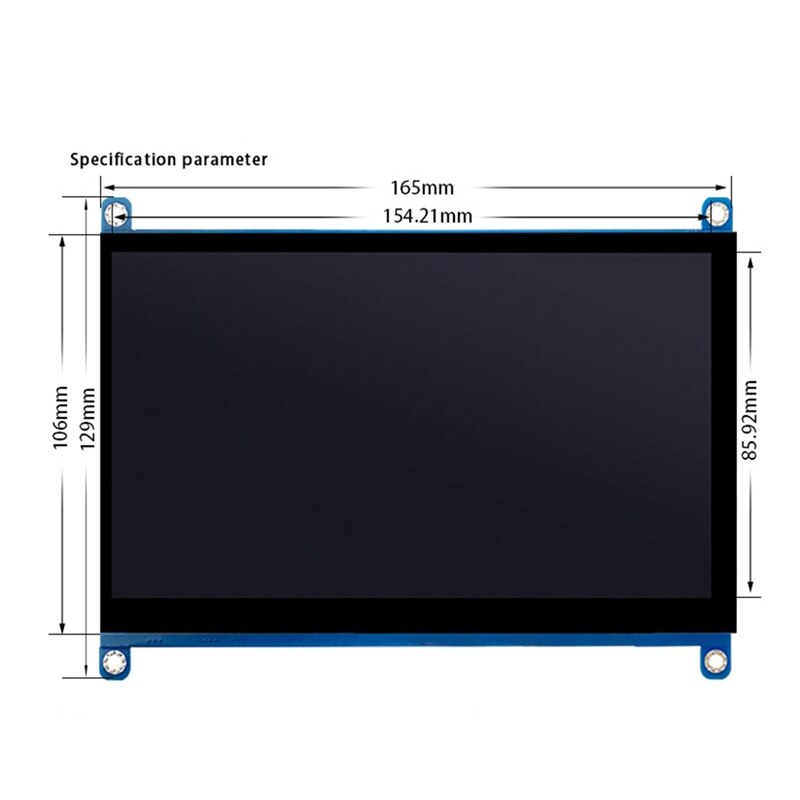 7 Inch HDMI-Compatible USB LCD Display Monitor 1024X600 HD Capacitive Press Screen Portable Monitor for Raspberry Pi