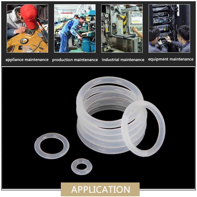 Silicone VMQ Blanc Joints toriques OD 6mm-20mm CS 1.5mm 1.9mm Durable JOINTS TORIQUES Assortiment Kit 10 Tailles 150 Pièces/ensemble BG037