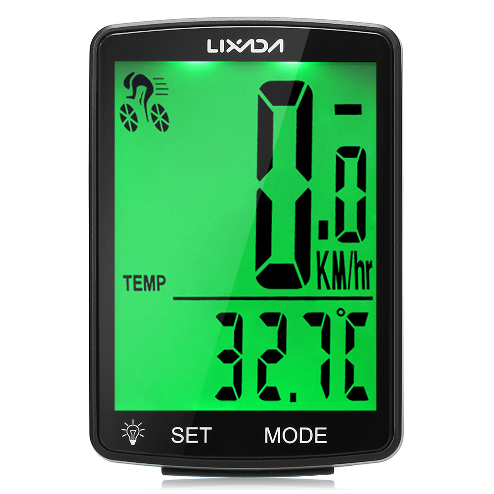Computador LIXADA-bicicleta sem fio com tela LCD, MTB velocímetro, odômetro, IPX6 impermeável, medição do ciclo, temperatura, cronômetro: Borgonha