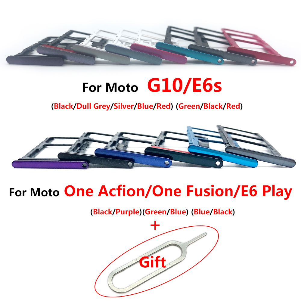 SiM Tray For Moto E6 Play E6S G10 One Action One Fusion Macro SIM Card Slot SD Card Tray Holder Adapter