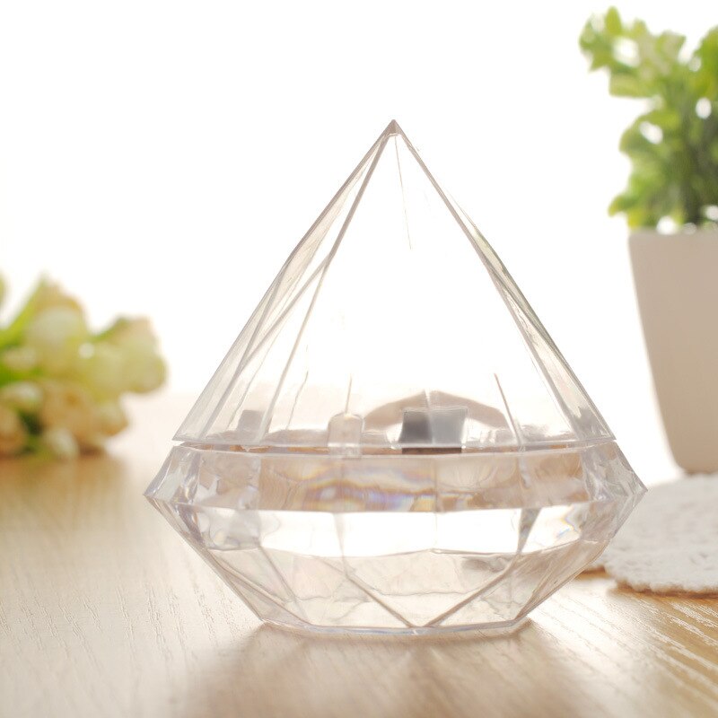 Diamond Shape Candy Box Transparent Plastic Chocolate Petals Container Box Wedding Birthday Party Durable Box
