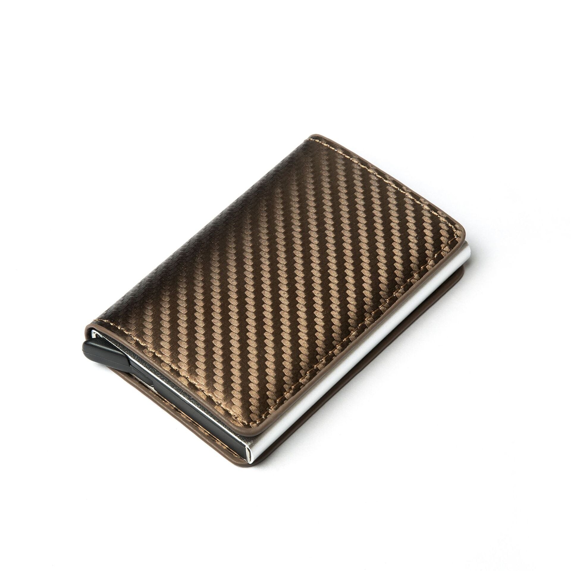 Deabolar Antidiefstal Mannen Creditcardhouder Portemonnee Carbon Fiber Kaarthouder Rfid Anti-Magnetische Mannen Vrouwen Ultra-Dunne magic Wallet: Goud