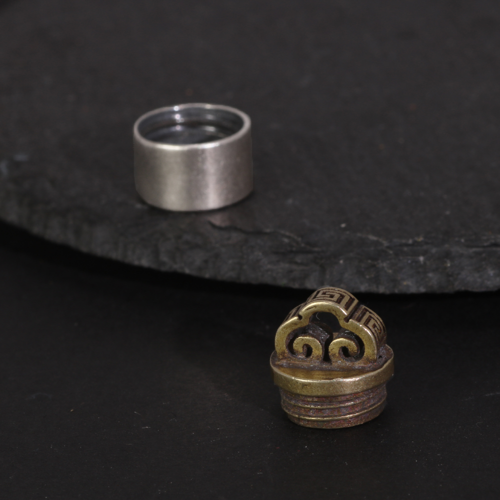 925 stempelanheng i sterlingsølv for menn og kvinner, velsignelse av lykke, retro matt, åpningsbar eske, smykker