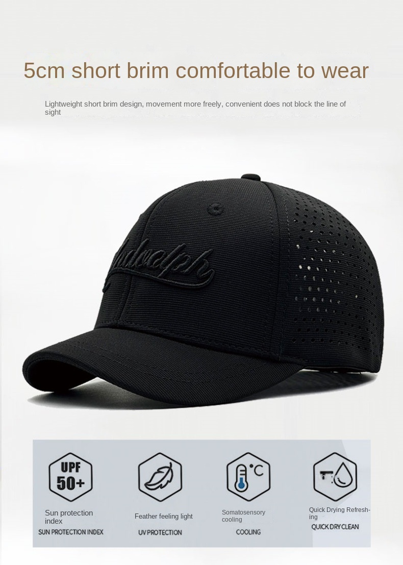 Casquette de baseball à bord court pour homme, chapeau à grosse tête, dos fermé, casquettes ajustées en maille, casquettes extensibles entièrement fermées, 56 cm-60cm, 61 cm-65cm, 5cm