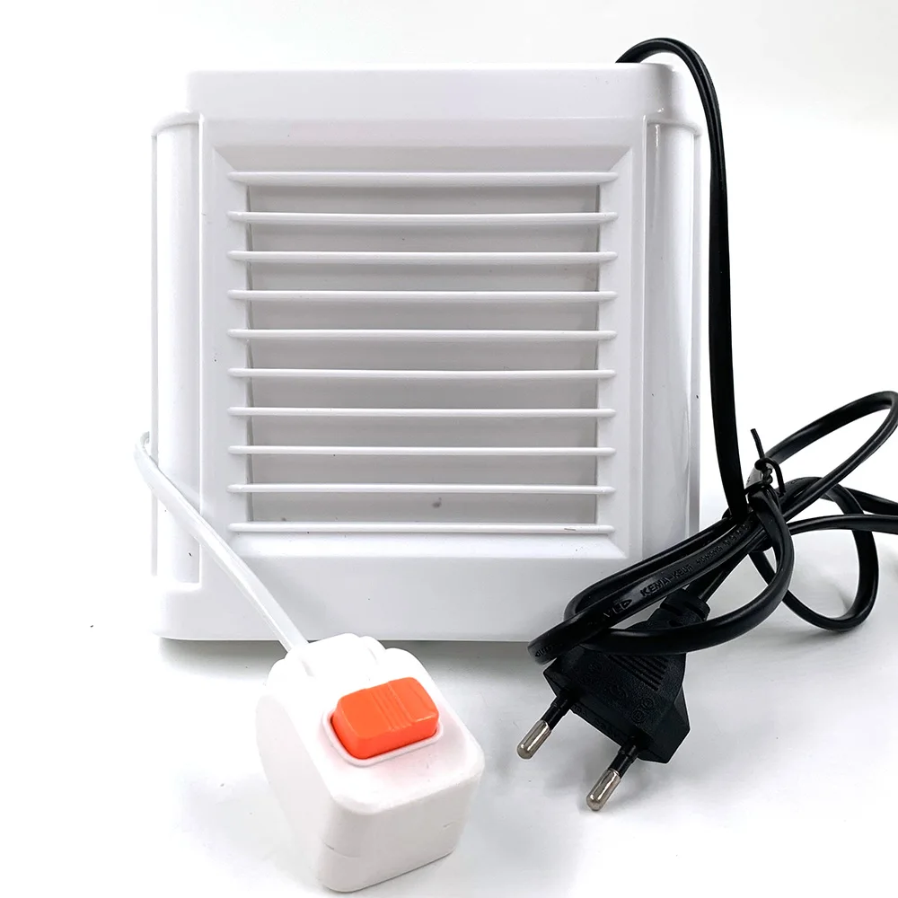 Extractor de aire silencioso para baño, 220V, 4 pulgadas, 6 pulgadas, cocina, inodoro, pared, ventana, ventiladores de ventilación con Cable de alimentación