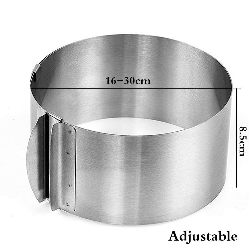 16-30cm Adjustable Cake Layered Slicer Stainless Steel Retractable Circular Mousse Ring Cut Tool Round Cake Cutter